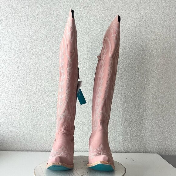 Lane LEXINGTON Over the Knee Womens Cowboy Boots 9 Blush Pink Western Cowgirl - Picture 6 of 13